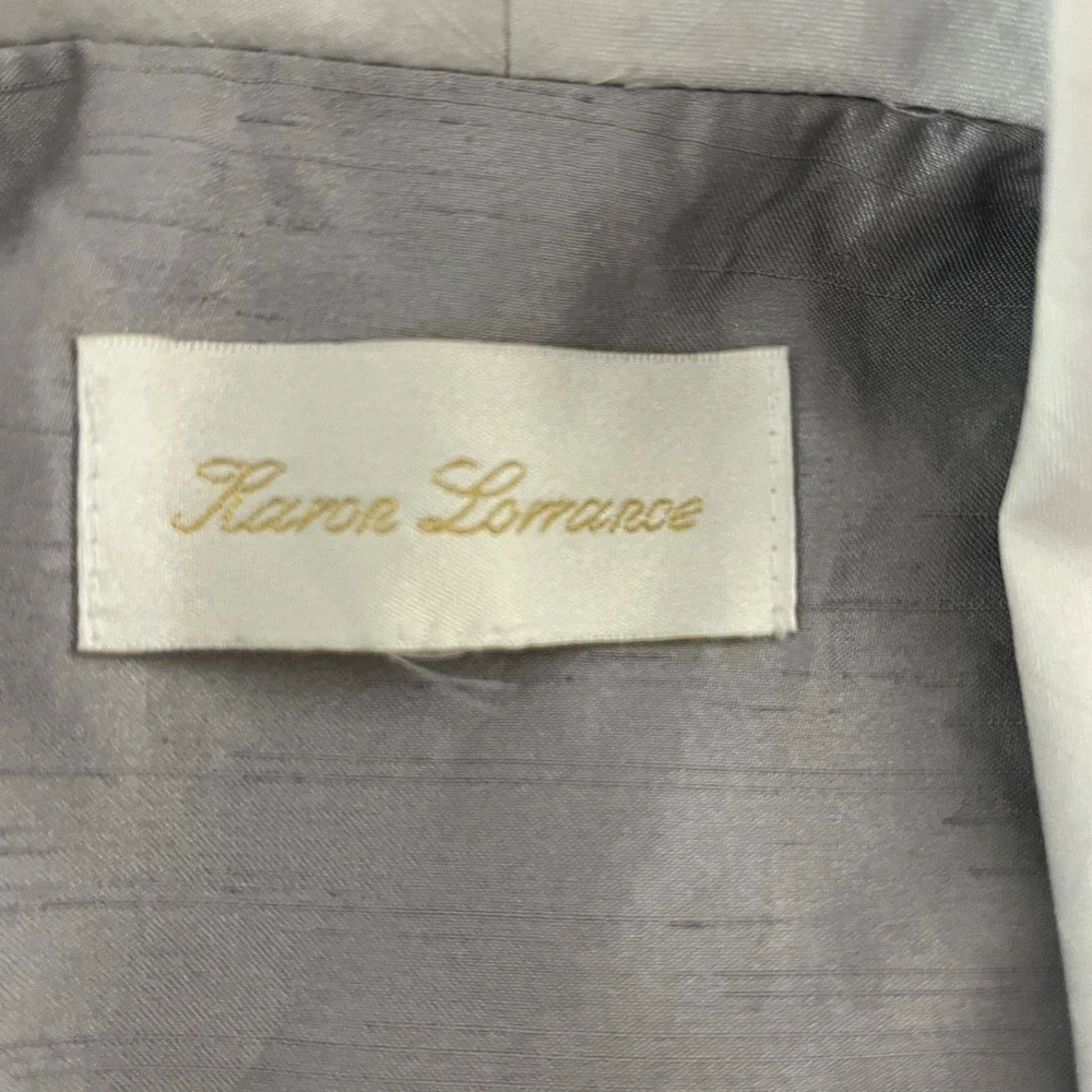 Karon Lorrance Women's Sz 10 Silver 3PC Skirt Suit‎ Set 80s Chic Mother of Bride